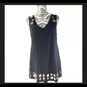 INC Petite Blouse SZ L Sleeveless V Neck Flare